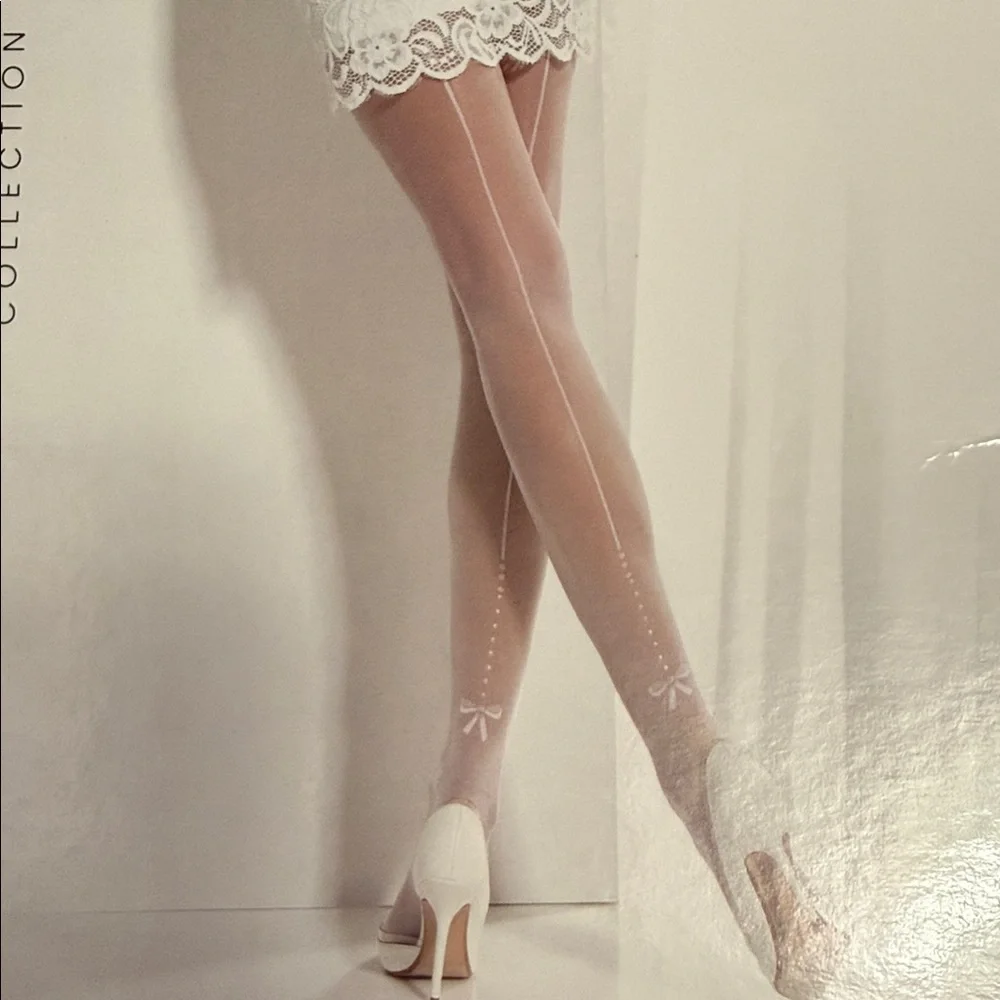 White Wedding Event Pantyhose by Conte Size L